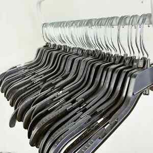 Clothes Hangers Lot of 20 Adult Size Shirts Dress Black Plastic Swivel Hook