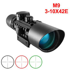3-10X42E Tactical Red Green illuminated Mil-dot Optical Scope & Red Laser Sight