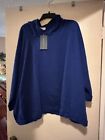 Bryn Walker Blue Frank Shirt Hooded Pullover 100% Cotton Top Size 1X