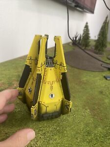 Warhammer 40K 30k Imperial Fists Drop Pod Pro Painted. ￼