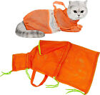 Orange Cat Bathing Bag Breathable Mesh Cat Shower Bag anti Scratch Adjustable