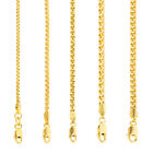 14K Yellow Gold 1.5mm-3.5mm Venetian Rounded Box Chain Link Necklace 16