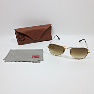 Ray Ban Sunglasses Large Aviator RB 3025 001/51 Gold/Brown Gradient Case 58[]14
