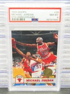 1993-94 NBA Hoops 5th Anniversary Michael Jordan #28 PSA 8 Chicago Bulls NM-MT