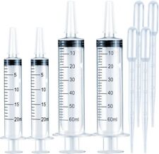 4 Pack 20ml & 60ml Plastic Syringe, Large Syringes Without Needle for Scientific