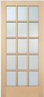 Exterior Hemlock 15 Lite Stain Grade Solid Entry or Patio French Wood Door Doors