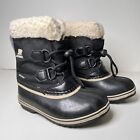 Sorel Kids Winter Boots Black Yoot Pac Size US 12 17 Cm Sherpa Waterproof Snow