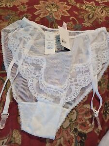 Vintage 1980s Lily Of France Sheer White Nylon Panty New Old Stock With Garters