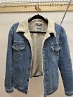 Vintage Wrangler Jacket Adult Small USA Thick Pile Sherpa Lined Distressed Denim