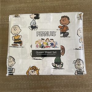 Berkshire Peanuts Gang  4 Pc Queen Size Sheet Set Bedding - Brand New