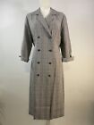 St Michael Vintage Retro 1980s Checked Blazer Dress Double Breasted Maxi Size L