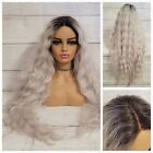 LACE FRONT EXTRA LONG BODY WAVE WIG  OMBRE BLACK ROOT LAVENDER SILVER - NBS-I302