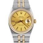 Rolex Oysterquartz DateJust Two-Tone Yellow Gold Stainless Steel Watch 17013