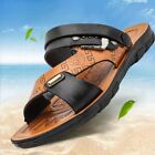 Men Genuine Leather Sandals Summer Casual Sports Beach Shoes Soft Home Slippers