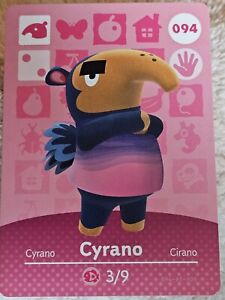 CYRANO #094 Animal Crossing Amiibo Authentic Nintendo Mint Unscanned Series 1
