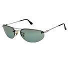 Vintage RAY-BAN RB 3155 Silver Metal Rimless Sunglasses Made in Italy RARE