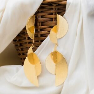 Bold Geometric Gold Dangle Earrings, Handmade Earrings, Earrings Gift for Her