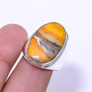 Bumble Bee Jasper - Indonesia Gemstone 925 Sterling Silver Ring S.9 R949427840