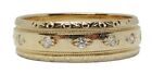 Lady's vintage 14k gold diamond accented .21ct patterned wedding band size 8.25
