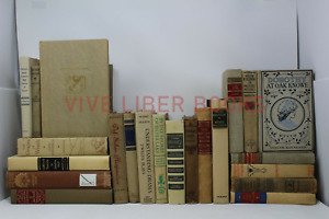 Lot 5 of Cream/Brown/Beige/White/Gray Old Vintage Rare Hardcover Random Books