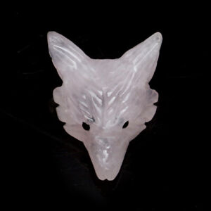 Wolf Head Pendant Natural Crystal Healing Quartz Stone Carved DIY Necklace Decor