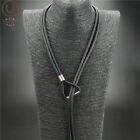 Women Long Pendant Necklace Adjustable Chain Chokers Handmade Rubber Necklaces