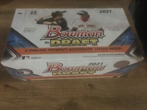 2021 Bowman Draft Baseball Factory Sealed Hobby Jumbo Box TOPPS 3 AUTOGRAPHS MLB
