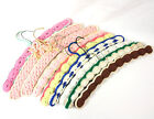 Vintage Lot Colorful Yarn Covered Crocheted Knit Wood Clothing Hangers Hand Made