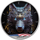 2024 US Silver Eagle A.I. Cyber Wolf Coin Colorized 1 oz .999 Silver in capsule