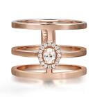 Messika 0.22Cttw Glam'Azone 3 Row Diamond Band Ring 18K Rose Gold Size 54 US 7