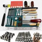 10-44pc Leather Craft Tool Kit Sewing Punch Carving Stitching Hand Working Tools