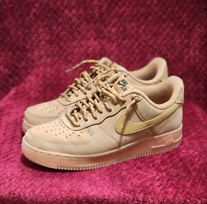 Nike Air Force 1 '07 Shoes Wheat Flax Gum Brown Men's Size 8 Excellent Condition