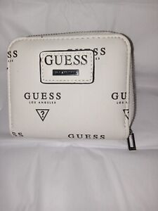 Guess wallet zip around logo  black and white small nwot