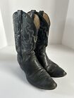 Justin Mens Size 11 Black Exotic Iguana Lizard Western Cowboy Boots Pointed Toe
