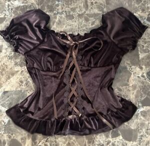 Kawaii Milkmaid Coquette Lacy Cami RARE Woman's blouse Top Vintage Y2k 2000s L