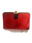 Vintage John Galliano Red / Metallic Shimmer Patent Leather Clutch Purse Handbag