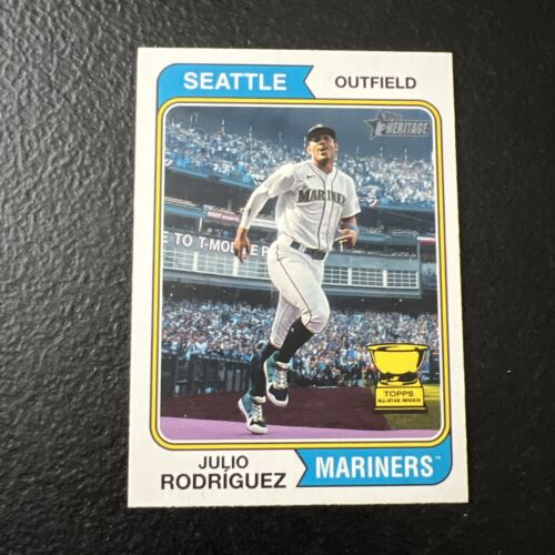 Julio Rodriguez 2023 Topps Heritage Image Variation SP Card 18 Seattle Mariners