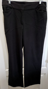 ANNE KLEIN womens WORK WEAR BLACK DRESS PANTS size 10 flat fronts POCKETS NICE!