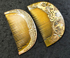 Vintage Japanese Kushi Comb set of 2 Kimono Kanzashi Hair Ornament Japan #1135-1