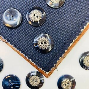 Rare Vintage Marble Resin Jacket Coat Blazer Buttons 1 1/8, 7/8 13/16, 5/8 7/16