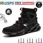 Mens Boots Work Safety Shoes Steel Toe Cap Breathable Boots High Top Size 10 US
