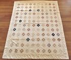 Antique 19th Century Hand Pieced Monkey Wrench CUTTER Quilt Top / Coverlet 84x69