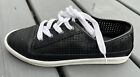 NEW Calvin Klein Jeans Black  Leather Lace-up Women's Shoes Size 8