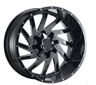 22x12 PCD 6x135/6x5.5 Black Milling Wheel Rim for ET -44 Silverado K1500 Yukon