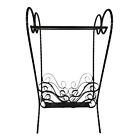 Vintage Iron End Table Plant Stand With Glass Top Magazine Rack French MCM