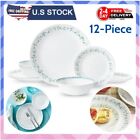 Corelle Country Cottage, White and Blue, 12 Piece, Dinnerware Set