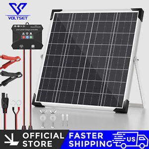 VOLTSET 20W Solar Panel Kit 12V Solar Battery Trickle Charger Maintainer for RV