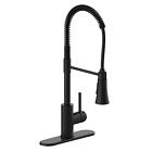 New Listing593889 Spencer Single Handle Commercial Style Chef Kitchen Faucet, Matte Black