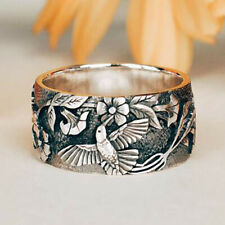 Pretty Flower & Bird Jewelry 925 Silver Rings for Women Party Jewelry Size 5-10