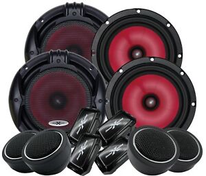 4x SoundXtreme 1000W 6.5-Inch 2Way Car Audio Component Speaker 6-1/2in 2000w set